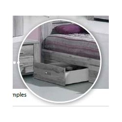 Conjunto 4 Gavetas para Cama de Casal FLORENÇA Cinza Rústico