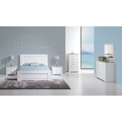 Pack Quarto Completo FLORENÇA Branco e Carvalho