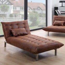 Chaise longue com cama PRETY Castanho Vintage