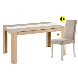 Pack Mesa de Jantar DOMUS e 4 Cadeiras ISABELINHO Bege