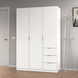 Roupeiro 3 Portas e 3 Gavetas LISBOA Branco