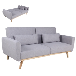 Sofá Cama Velvet BENZ Cinza Claro