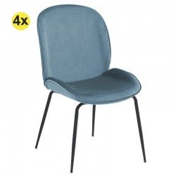 Pack 4 Cadeiras de Sala VIEIRA (Velvet Azul) - Packs de Cadeiras