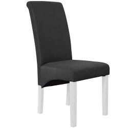 Cadeira de Sala ISABEL Antracite com pé Branco