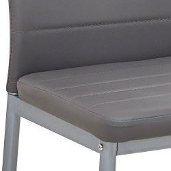 Cadeira de Sala ZARA II Cinzento (Pele Sintética) Cadeira de Sala ZARA II Cinzento (Pele Sintética)