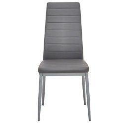 Cadeira de Sala ZARA II Cinzento (Pele Sintética) Cadeira de Sala ZARA II Cinzento (Pele Sintética)
