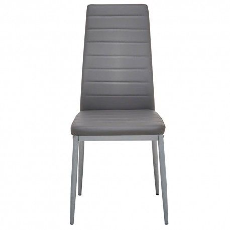 Cadeira de Sala ZARA II Cinzento (Pele Sintética) Cadeira de Sala ZARA II Cinzento (Pele Sintética)