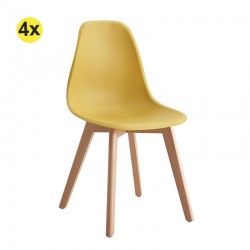 Pack de 4 Cadeiras de Sala SCANDY (Amarelo)
