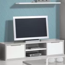 Móvel TV VIENA - cinzento e branco
