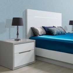 Cama de Casal VIENA Branco e Cinza