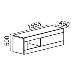Móvel TV MADRID com 1 porta - Branco e Stone