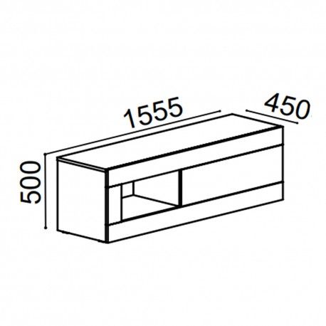 Móvel TV MADRID com 1 porta - Branco e Stone