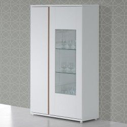 Vitrine CHIADO com 2 portas - branco e carvalho Vitrine CHIADO com 2 portas - branco e carvalho
