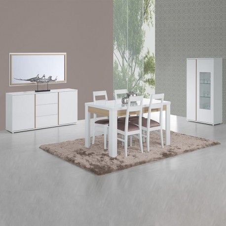 Vitrine CHIADO com 2 portas - branco e carvalho Vitrine CHIADO com 2 portas - branco e carvalho