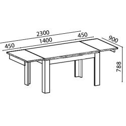 Mesa extensível CHIADO (140-230cm) - Branco e Carvalho