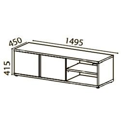 Móvel TV CHIADO com 2 portas - Branco e Carvalho