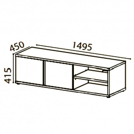 Móvel TV CHIADO com 2 portas - Branco e Carvalho