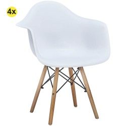 Cadeira de Sala com Braços MODA Branco