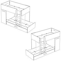 3 camas sobrepostas com armário JERRY
