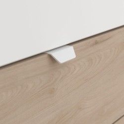 Cama Alta ESCORREGA Branco e Carvalho