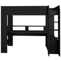 Cama alta gamer ONLINE com secretária - Preto