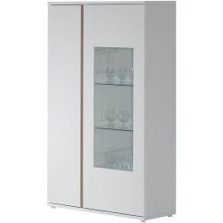 Vitrine CHIADO com 2 portas - branco e carvalho