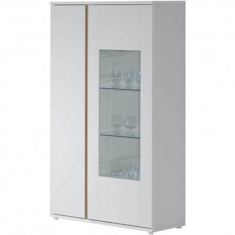 Vitrine CHIADO com 2 portas - branco e carvalho Vitrine CHIADO com 2 portas - branco e carvalho