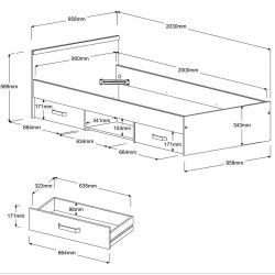 Cama com 2 Gavetas NASHVILLE - Camas de Casal Cama com 2 Gavetas NASHVILLE - Camas de Casal