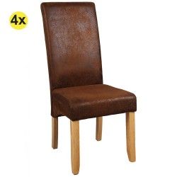 Pack de 4 Cadeiras DALAS (Castanho Vintage)