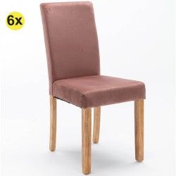 Pack 6 Cadeiras de Sala ISABELINHO (Velvet Rosa)