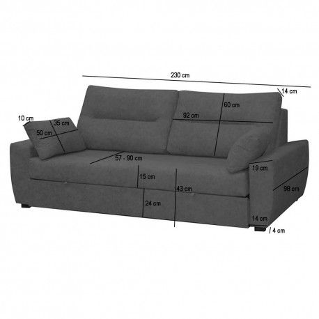 Sofa 3 seats with bed ROMA - HOMYCASA
