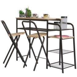 Mesa de Bar com 5 Prateleiras e 2 Bancos FRIENDS