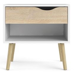 Mesa de Cabeceira OSLO Carvalho Natura e Branco Mesa de Cabeceira OSLO Carvalho Natura e Branco