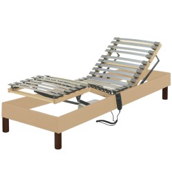 Cama articulada eléctrica individual Lusocolchão ARTIK Bege (Pele Sintética)