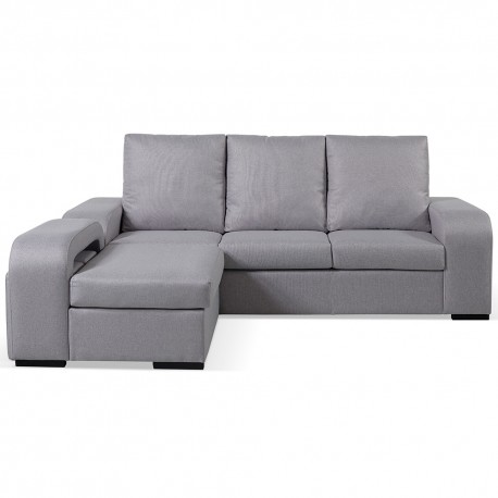 Sofá Chaise Longue Reversível NADAL Cinzento Sofá Chaise Longue Reversível NADAL Cinzento