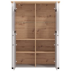 Vitrine VALENCIA com 2 portas - branco e carvalho