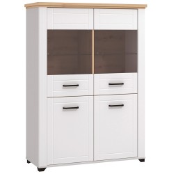 Vitrine VALENCIA com 2 portas - branco e carvalho