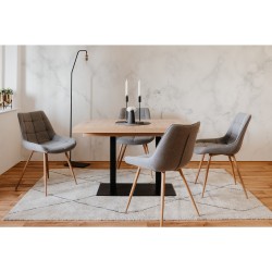 Mesa Extensível QUADRATO (120-197 cm) Carvalho Artesanato e Preto