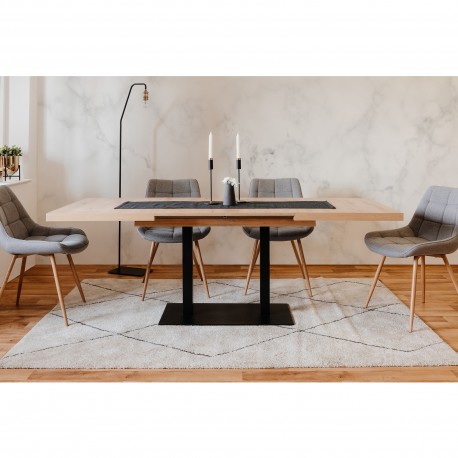 Mesa Extensível QUADRATO (120-197 cm) Carvalho Artesanato e Preto