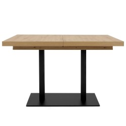 Mesa Extensível QUADRATO (120-197 cm) Carvalho Artesanato e Preto
