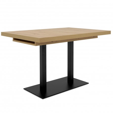 Mesa Extensível QUADRATO (120-197 cm) Carvalho Artesanato e Preto