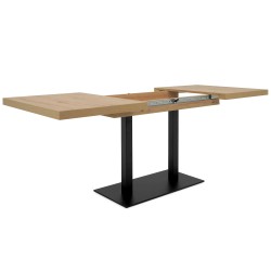 Mesa Extensível QUADRATO (120-197 cm) Carvalho Artesanato e Preto