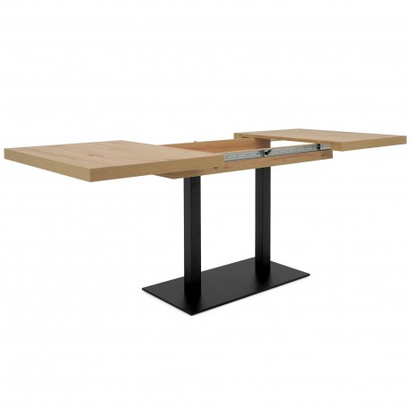 Mesa Extensível QUADRATO (120-197 cm) Carvalho Artesanato e Preto