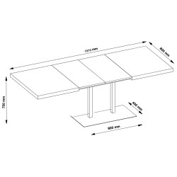 Mesa Extensível QUADRATO (120-197 cm) Branco