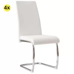 Pack 4 Cadeiras BILLY (Branco PU) - Packs de Cadeiras