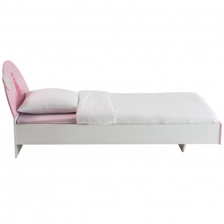 Cama Individual ANASTASIA 90×190cm - Branco e Rosa Cama Individual ANASTASIA 90×190cm - Branco e Rosa