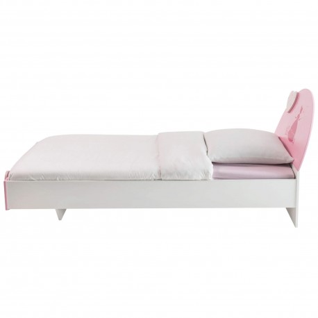 Cama Individual ANASTASIA 90×190cm - Branco e Rosa Cama Individual ANASTASIA 90×190cm - Branco e Rosa