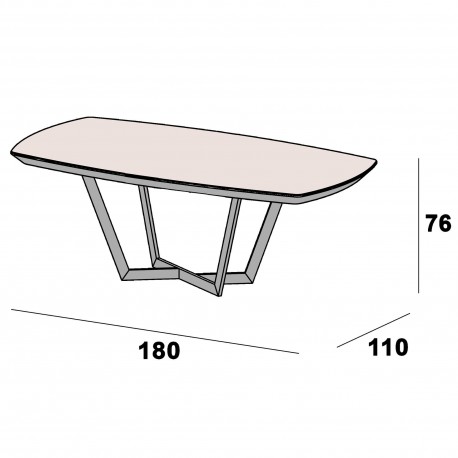 Mesa extensível AMORA (180-260cm) - Cinzento Bege Mate e Nogueira
