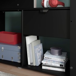 Cama alta gamer ONLINE com secretária - Preto