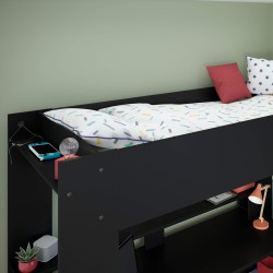 Cama alta gamer ONLINE com secretária - Preto